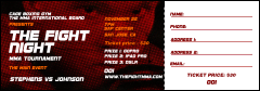 MMA The Fight Night Raffle Ticket