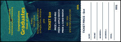 Graduation - Blue and Yellow Raffle Ticket