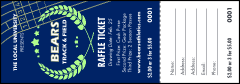 Track and Field Blue Raffle Ticket