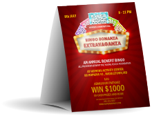 Bingo Bonanza Extravaganza Table Tent