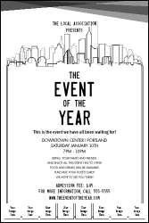 All Purpose Skyline Black and White Image Poster