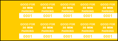 Yellow 30 Min Parking Validation Sticker (package of 1000)