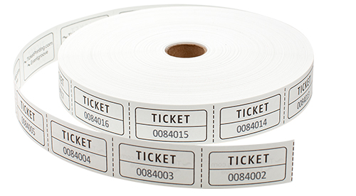 Single Roll Tickets White