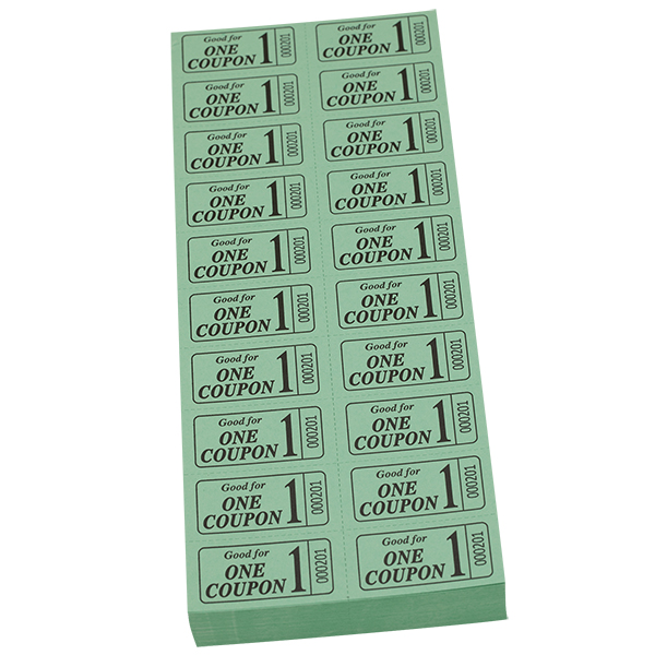 4" Sheet Tickets Green (pack of 100)