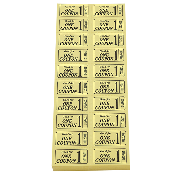 4" Sheet Tickets Yellow (pack of 100)