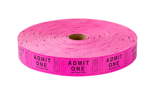 Single Roll Tickets Pink Admit One