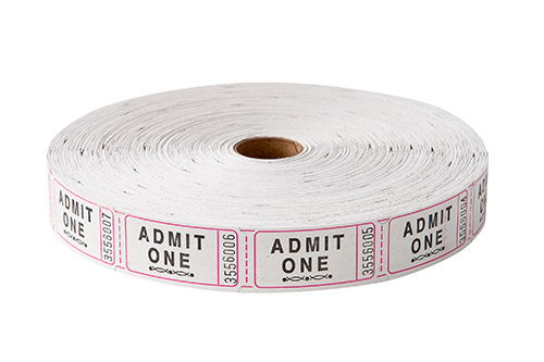 Single Roll Tickets White Admit One
