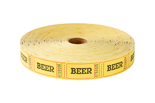 Single Roll Tickets Yellow Beer