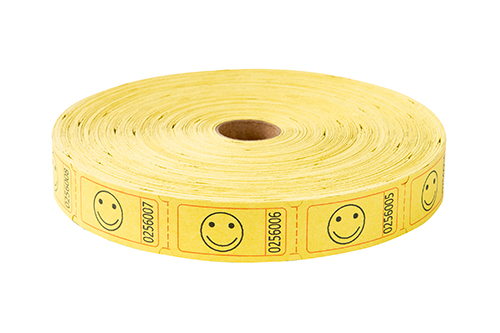 Single Roll Tickets Yellow Smiley Face