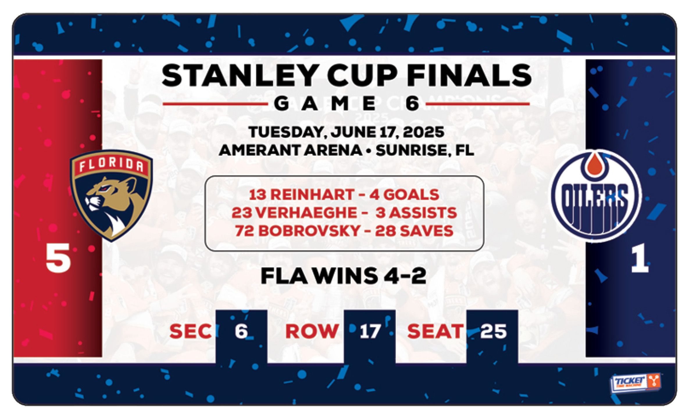 Game 6 of Stanley Cup Ticket