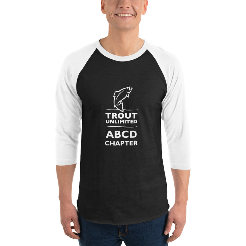 TU Chapter Unisex 3/4 Sleeve Raglan Shirt (white logo)