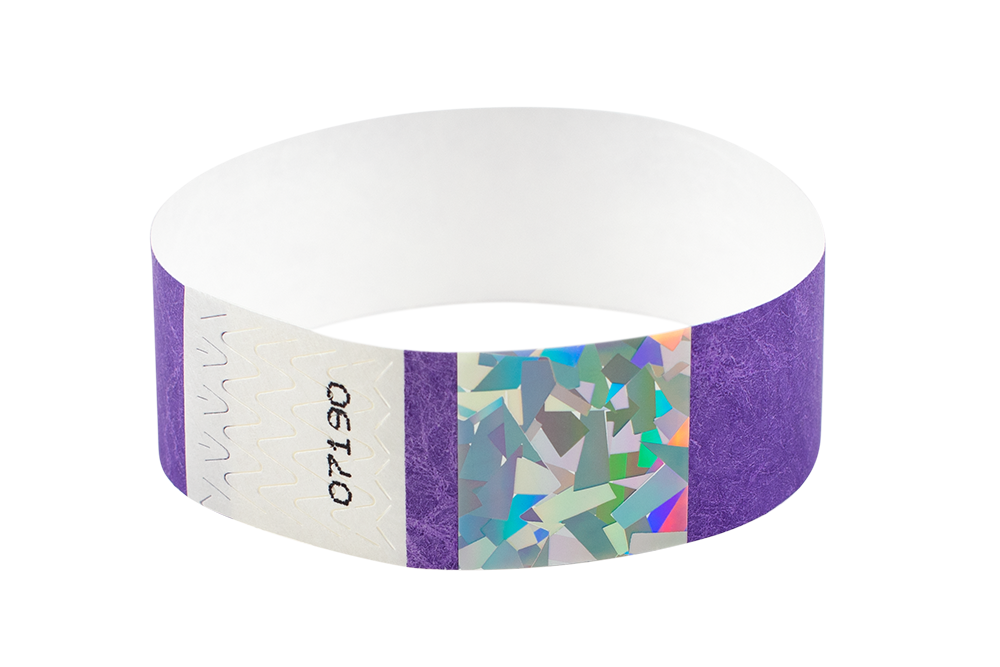 Purple Hologram Tyvek Wristband